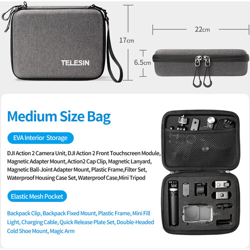 Telesin case with wrist strap Action 2 10