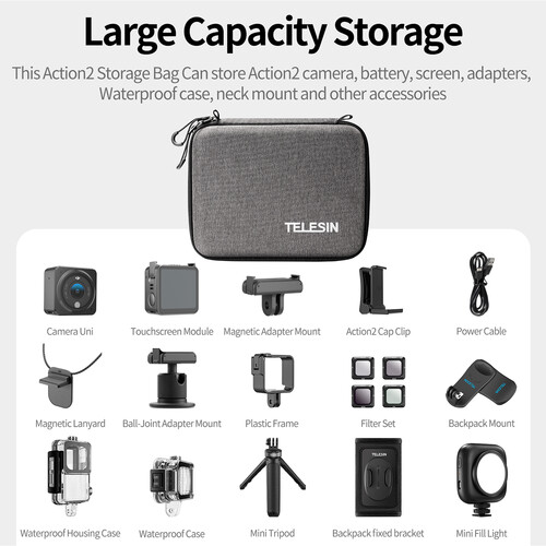 Telesin case with wrist strap Action 2 8