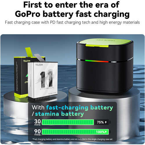 Telesin Fast Chargin Box + 2 Batteries 7