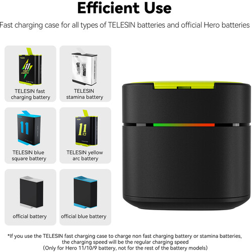 Telesin Fast Chargin Box + 2 Batteries 9