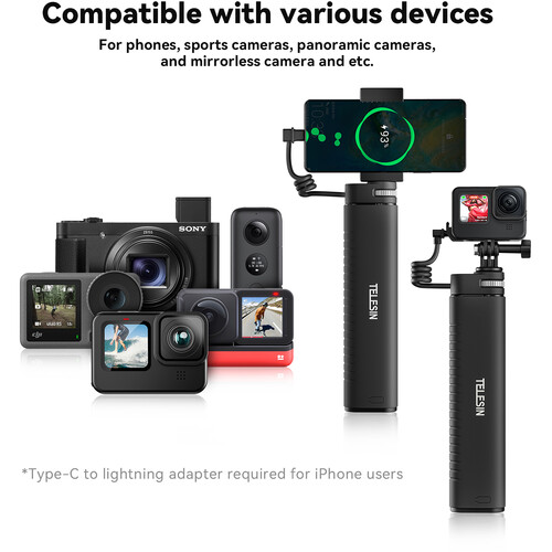 Telesin Power Grip Selfie Stick 10000mAh 6